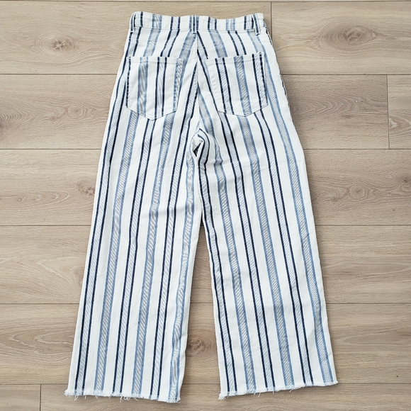 H&M Ankle Length Twill Pants blue white size 8 - Picture 5 of 10